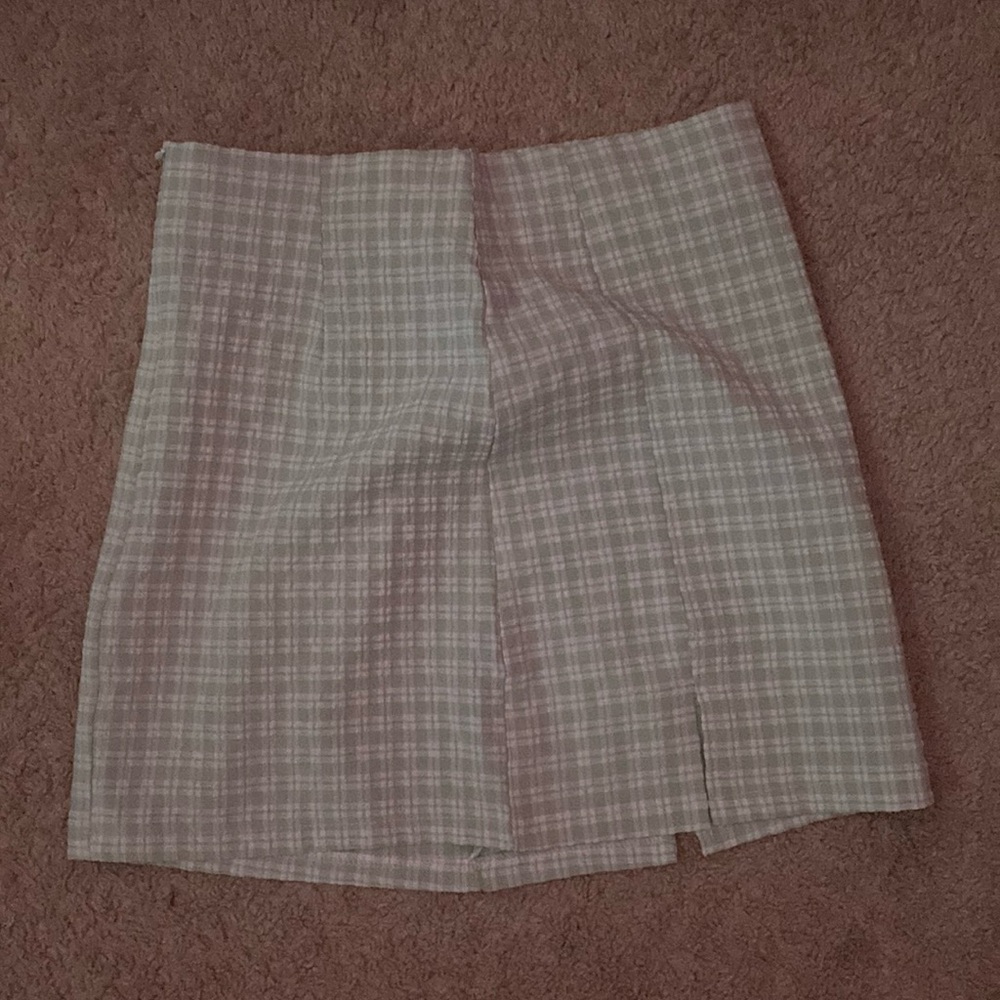 green plaid skirt